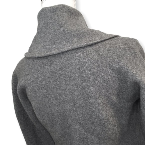Eileen Fisher Grey Wool Open Cardigan Sweater - Picture 6 of 8